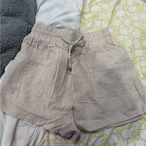 Women's Casual Linen Shorts - Beige